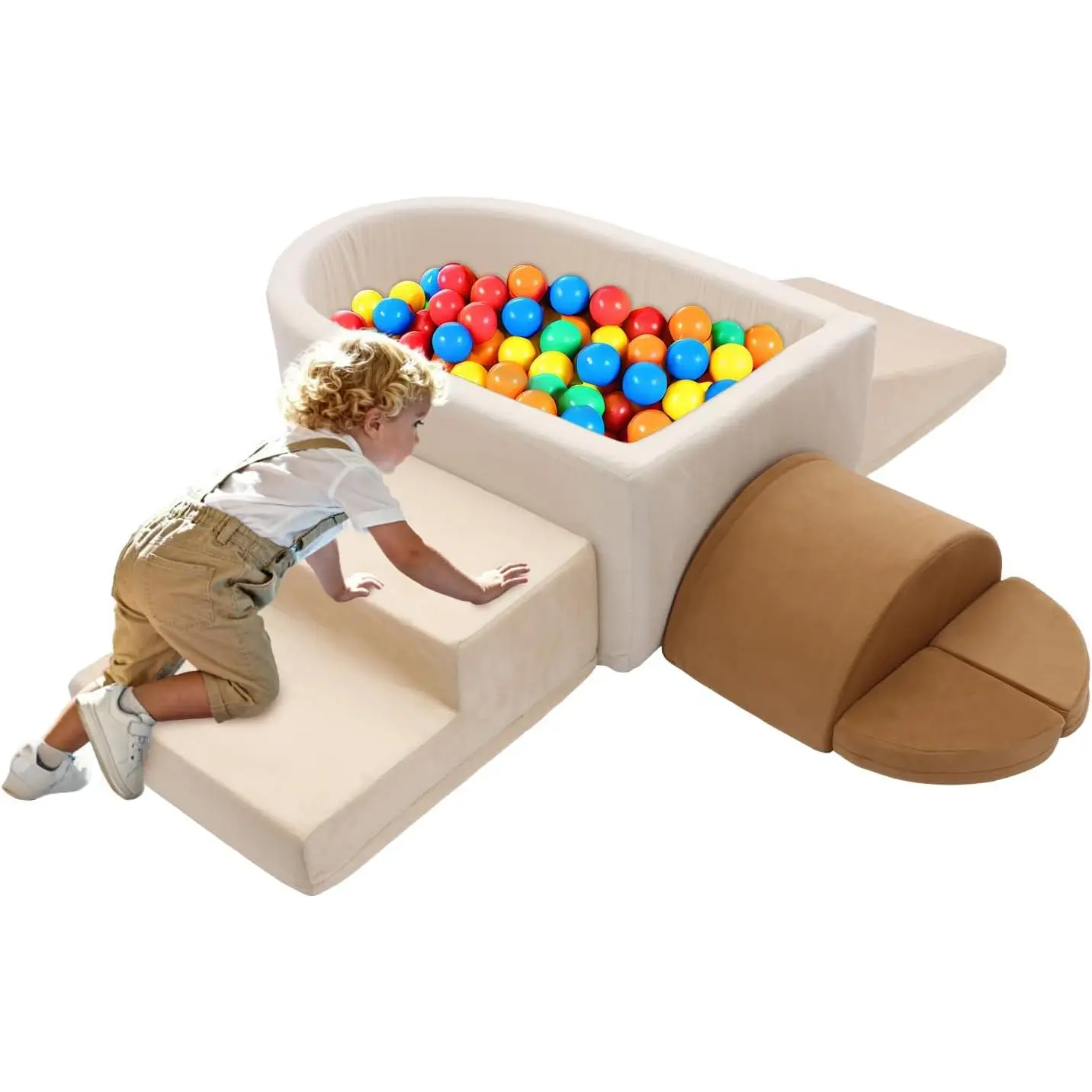Foam Climbing Blocks with Ball Pit for Toddlers, 6-Piece Soft Play Set Toddler Climbing Toys Indoor, Climb Crawl Activity Playset (Balls not Included)fidget toys