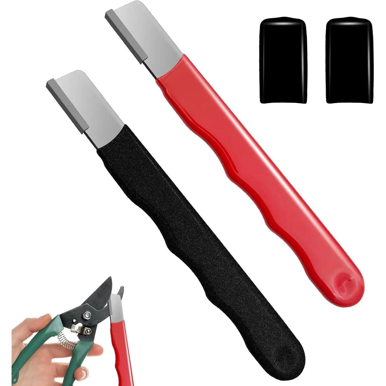 2 Pieces Garden Tool Sharpener, Garden Tool Blade Sharpener  Knife, Garden Knife Sharpener  Hedge Shears Scissors, Mini Sharpener  Gardening Pruner, Loppers