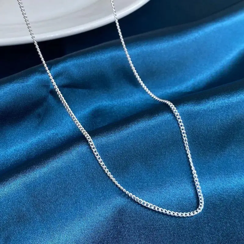 925 Sterling Silver Necklace for Adults, 2mm Casual Side Chain in 40-75cm Lengths, Anniversary & Wedding Party Gift, 60Cm, Daily, Elegant, Factory Direct Sales, Long, Daily Wear, Multiple Lengths