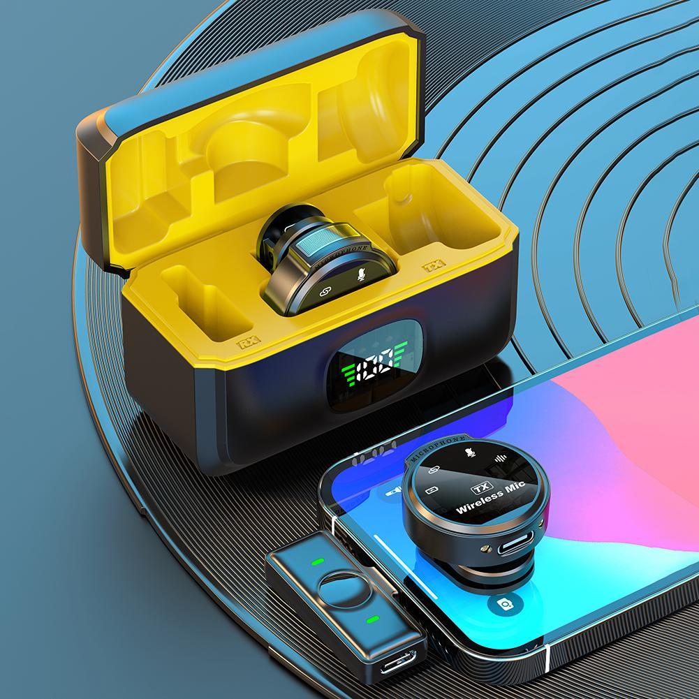 Wireless Lavalier Lapel Microphone Phone Live Game Recording Interview with Magnetic Clip