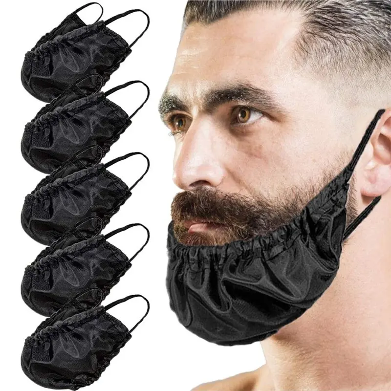 5-Pack Satin Men's Mustache Covers, Soft Sleep Mustache Caps, Elastic Fit, Reusable, Ideal Gift for Bearded Men
