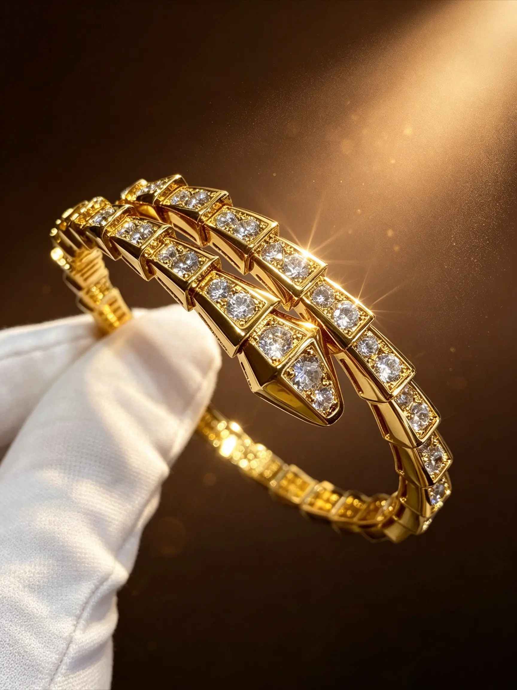 Two Head Snake Serpent Cubic Zirconia Open Cuff Bangle Bracelet, Exquisite Trendy Bracelet For Women, Full Pave Crystal Designer Stackable Jewelry Suitable For Daily, Wedding, Available In Gold, Silver Tone, Birthday Anniversary Gift For Her