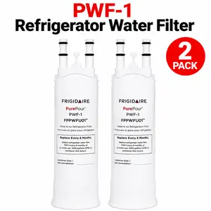 PWF-1 Refrigerator Water Filter Replacement, Compatible with Frigidaire PWF-1, FPPWFU01 & EPPWFU01, Reduces Chlorine Taste and Odor, Easy Installation, 2 Pack