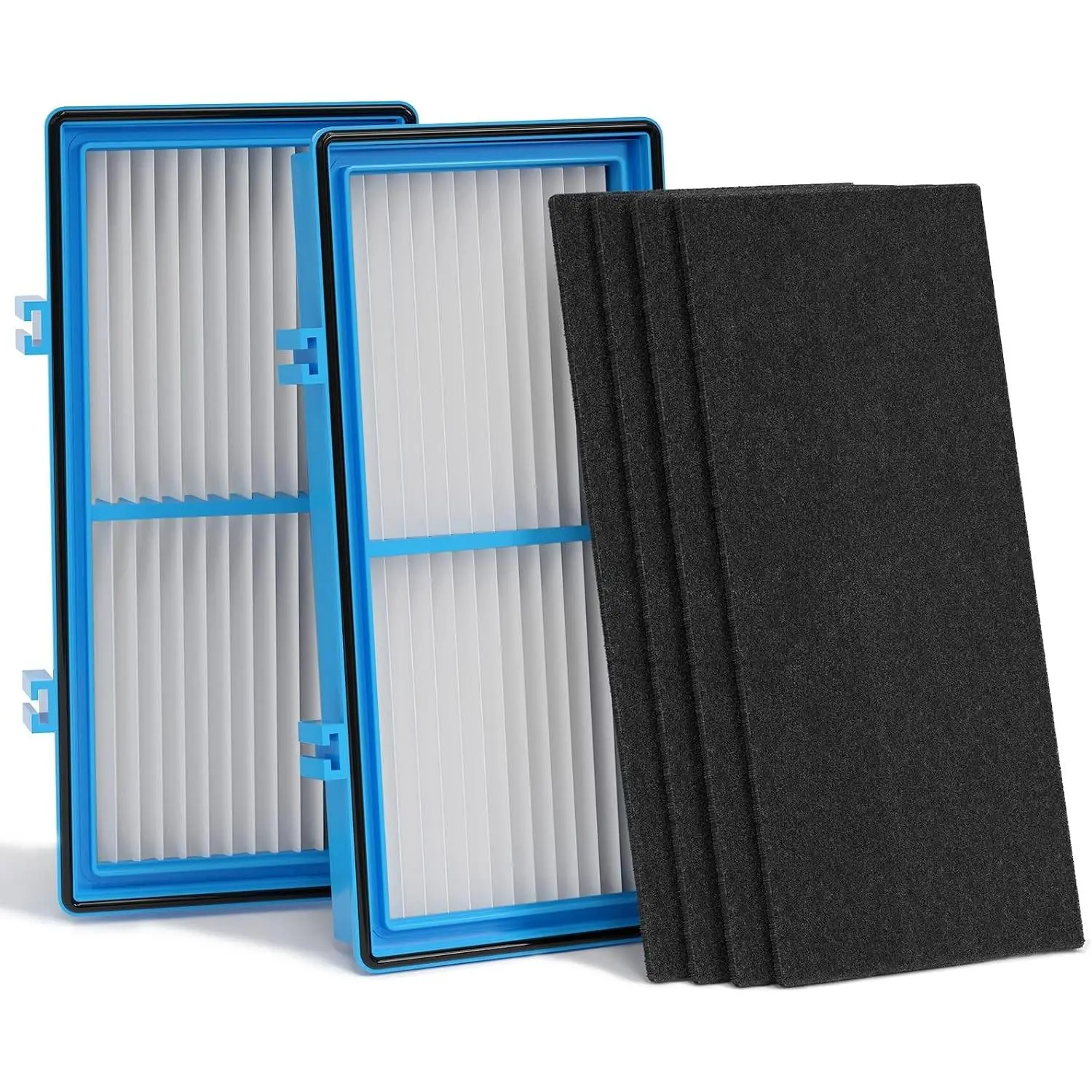 Filter Replacement for Air Purifier, Blue 2+4 | Replace Part # HAPF30AT/HAP242-NUC, 2 True HEPA Filter + 4 Carbon Booster Filter
