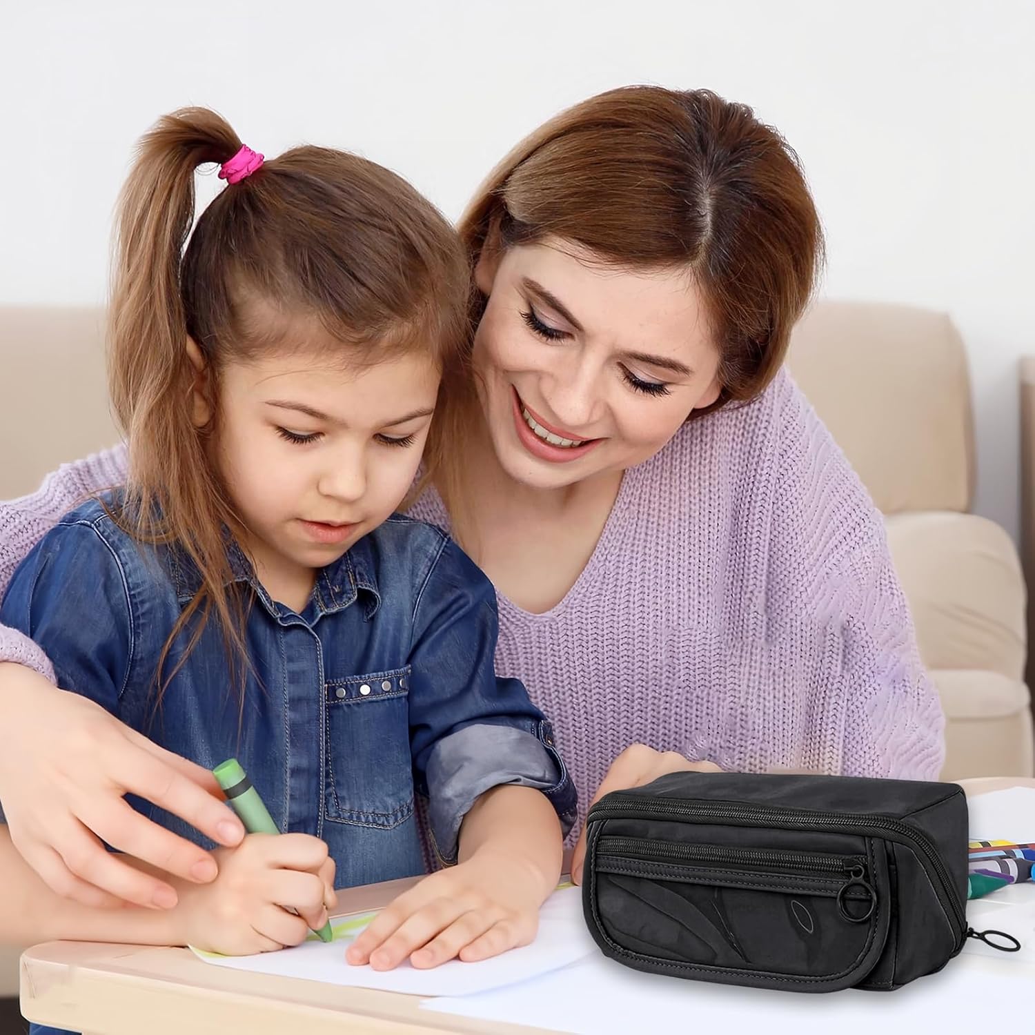 Large Capacity Canvas Pencil Case, Simple Handheld Stationery Box for Office School Men Women, Portable Makeup Bag, Ideal Back-To-School Gift