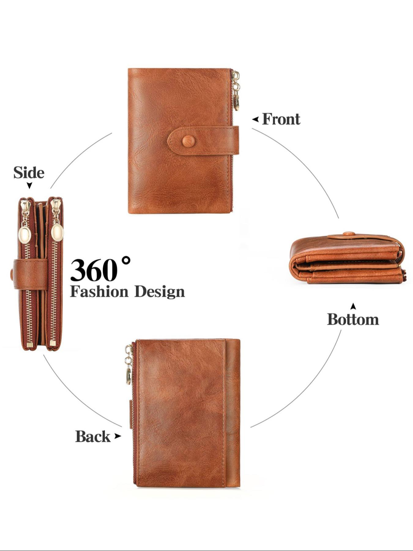 Women's Fashionable Plain Color Card Holder, Credit Card Holder, Casual Versatile Zipper Short Wallet, Trendy All-match Wallet for Daily Use