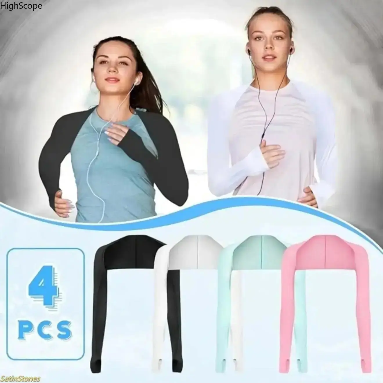 Women's UPF 50+ Cooling Shawl Arm Sleeves, Stretch Elastic Ice Polyester Sun Shrug for Driving & Golfing - Lightweight & Breathable, Surfing, Shawl Shape, Elasticity, Hiking, One Size
