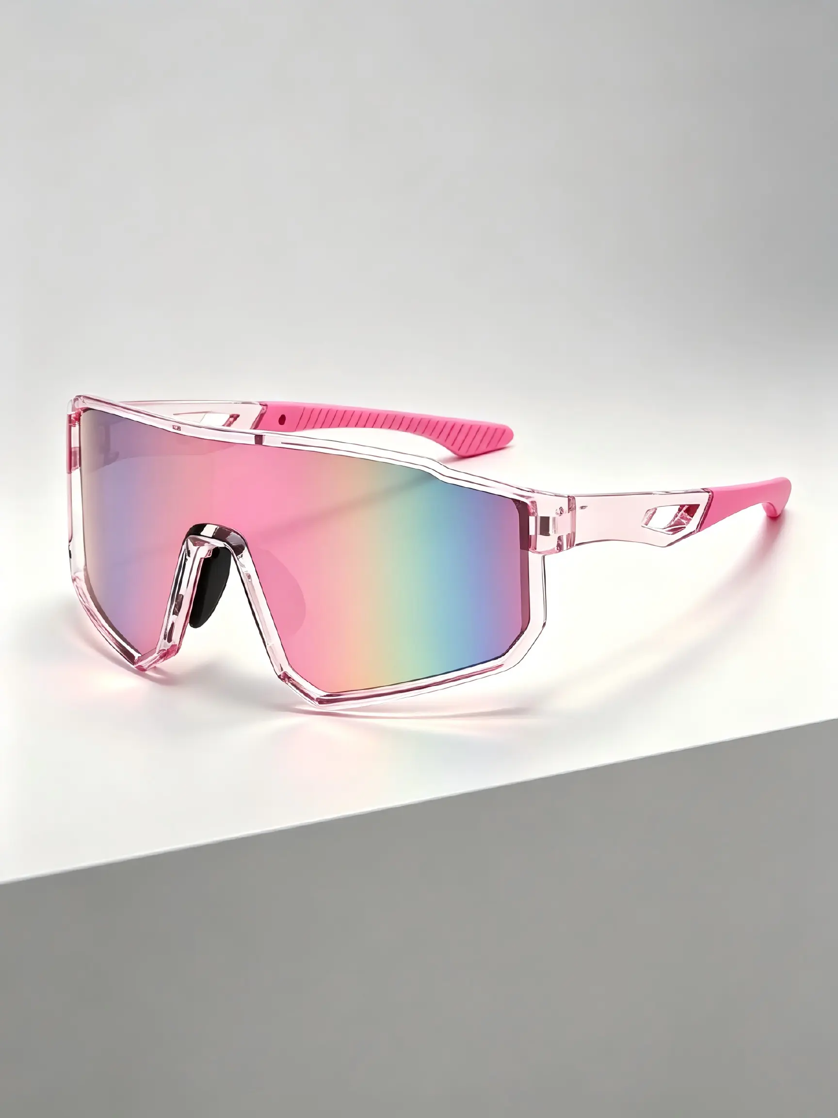 New Outdoor Sports Cycling Glasses, Mountain Hiking Goggles, Fashionable Windproof Sun Protection, Color-Coated Lens, 1pc