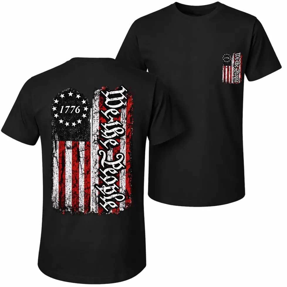 Men's Pure Merica And TittiesCotton Short-Sleeve T-Shirt (We the People" "1776"/Multi-Color Options) — A Casual Wardrobe Essential Featuring A Cool Graphic Design And A Classic Crew-Neck Cut; Suitable For All Seasons.
