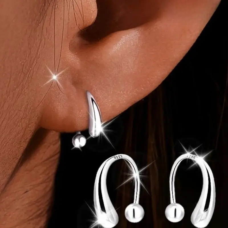 Sterling Silver Teardrop Earrings - A Pair of Fashionable, Versatile, and Minimalist Earrings for Women - High-End New Style for Everyday Wear, Gifting, Or Vacation, Pure Silver Jewelry with Screw-Back Design, Elegant Minimalist Earrings