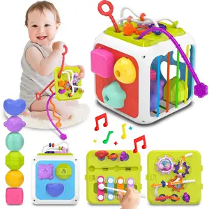 Montessori Toys  Toddler Girls Boys, Baby Sorter Learning Sensory Activity Cube, Toddler Girl Boy Easter Basket Stuffers Birthday Gifts, Baby Toys 18+ Months