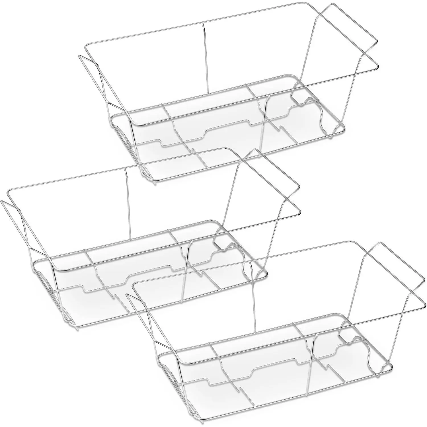 3 Pack Chafing Wire Rack Buffet Stand Full Size  Warmer Serving Trays
