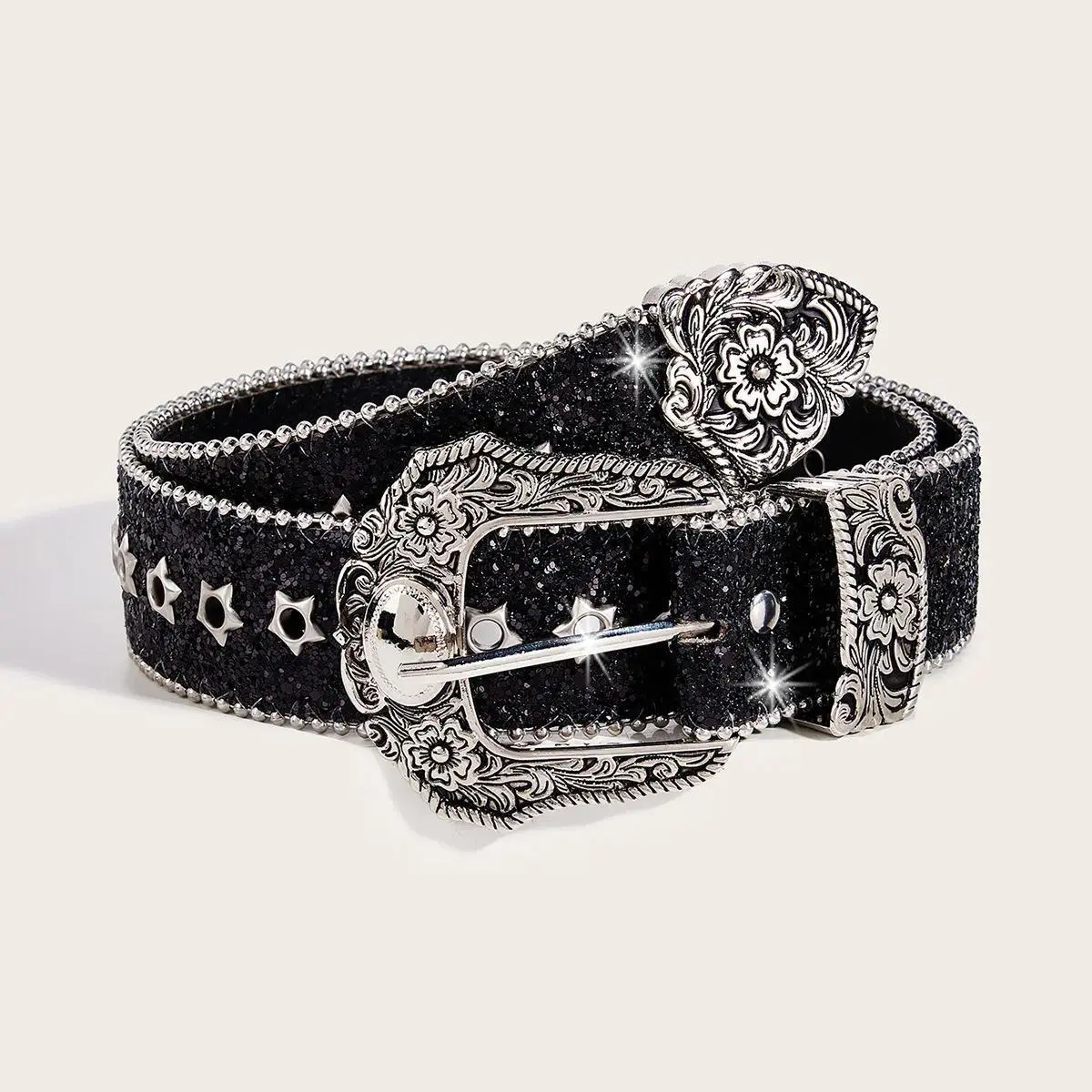 Y2K Belt - Shining Diamond Studded Belt for Men & Women - Cowgirl Cowboy Rhinestone Decor Belt Western Belts