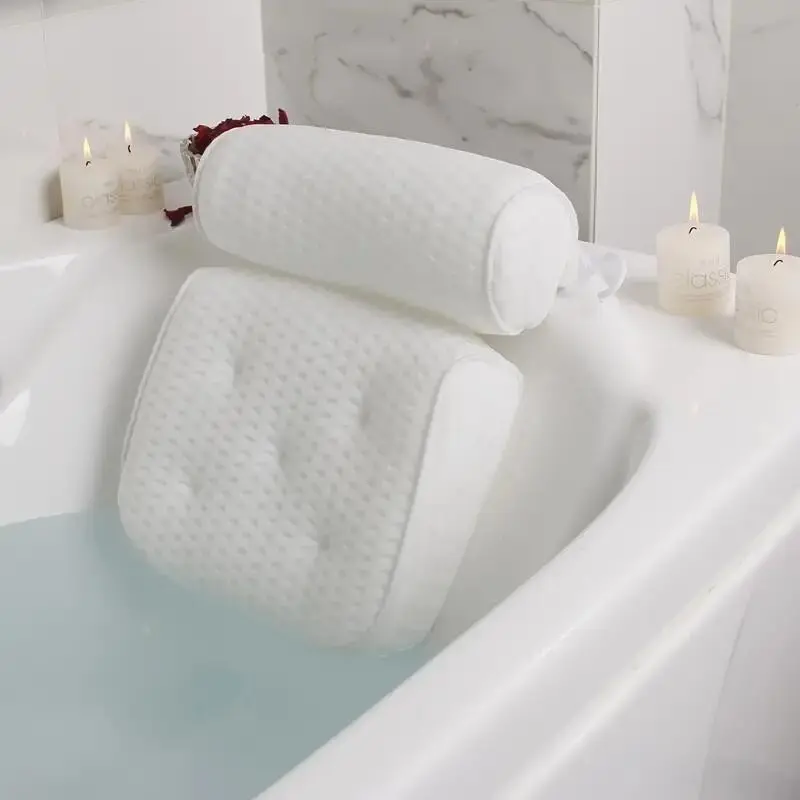 Water Therapy Bathtub Pillow with Non-Slip Suction Cup, Neck and Back Support, Bathroom Accessory, Bath Tub Accessories