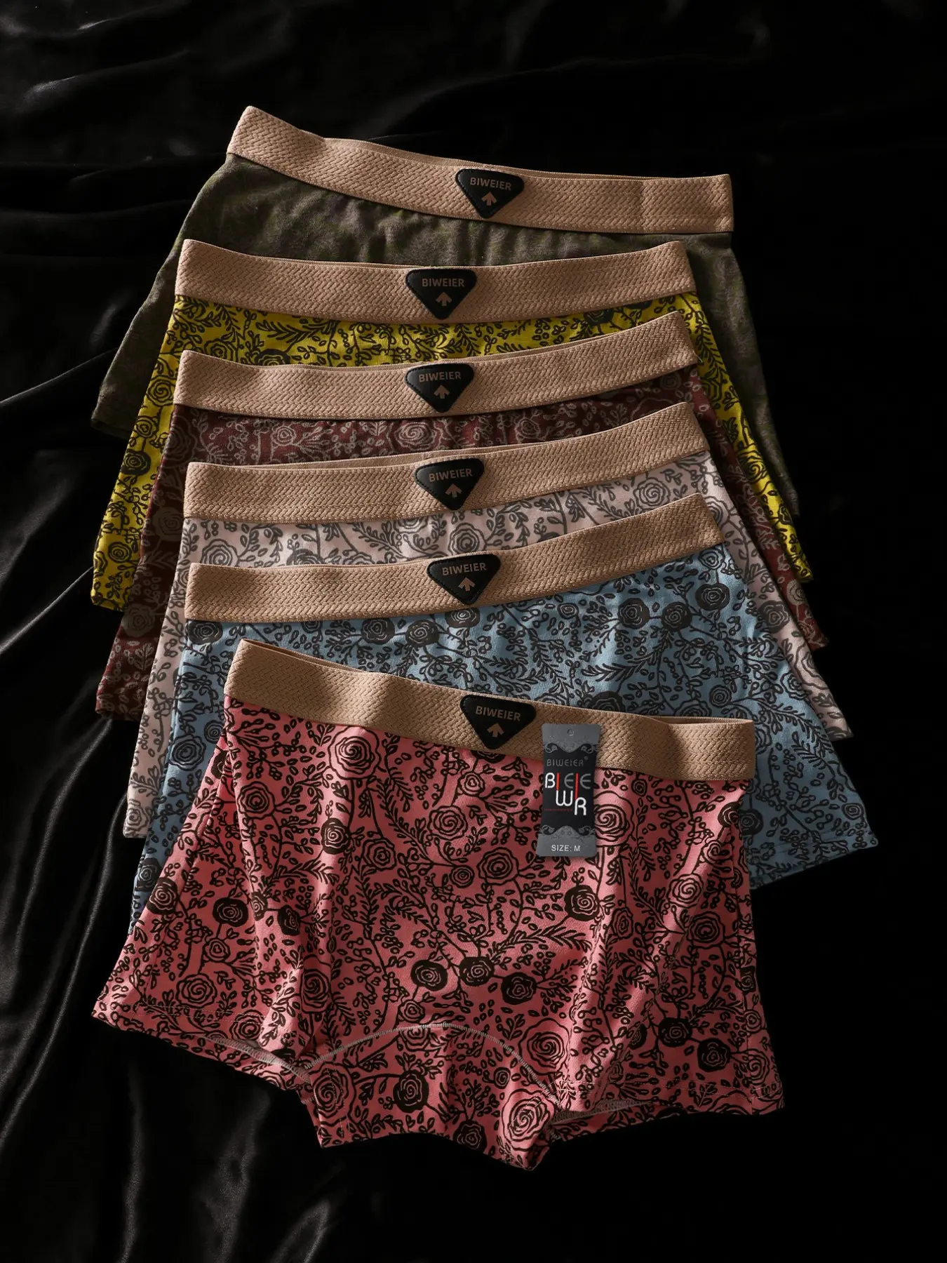 Women's Vintage Print High Waist Briefs, Floral, Soft Comfortable Elastic Waistband, Perfect for Casual, Home & Commute, Ideal Holiday Gift