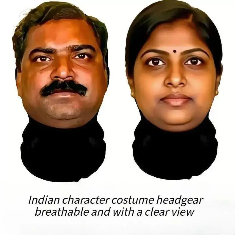 2026 New Indian Party Cosplay Mask Abstract Funny Realistic Headgear Cycling Outdoor Must-Have