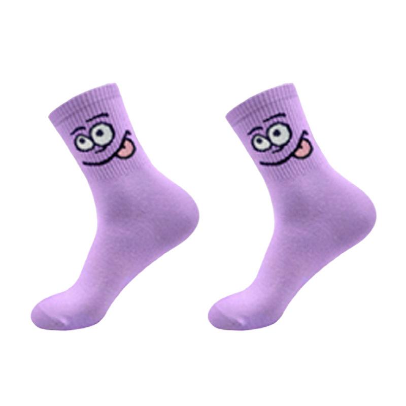 5/10PAIRS Men's Funny Embroidered Crew Socks, Colorful Expression Mid-Calf Socks for Casual Daily Wear