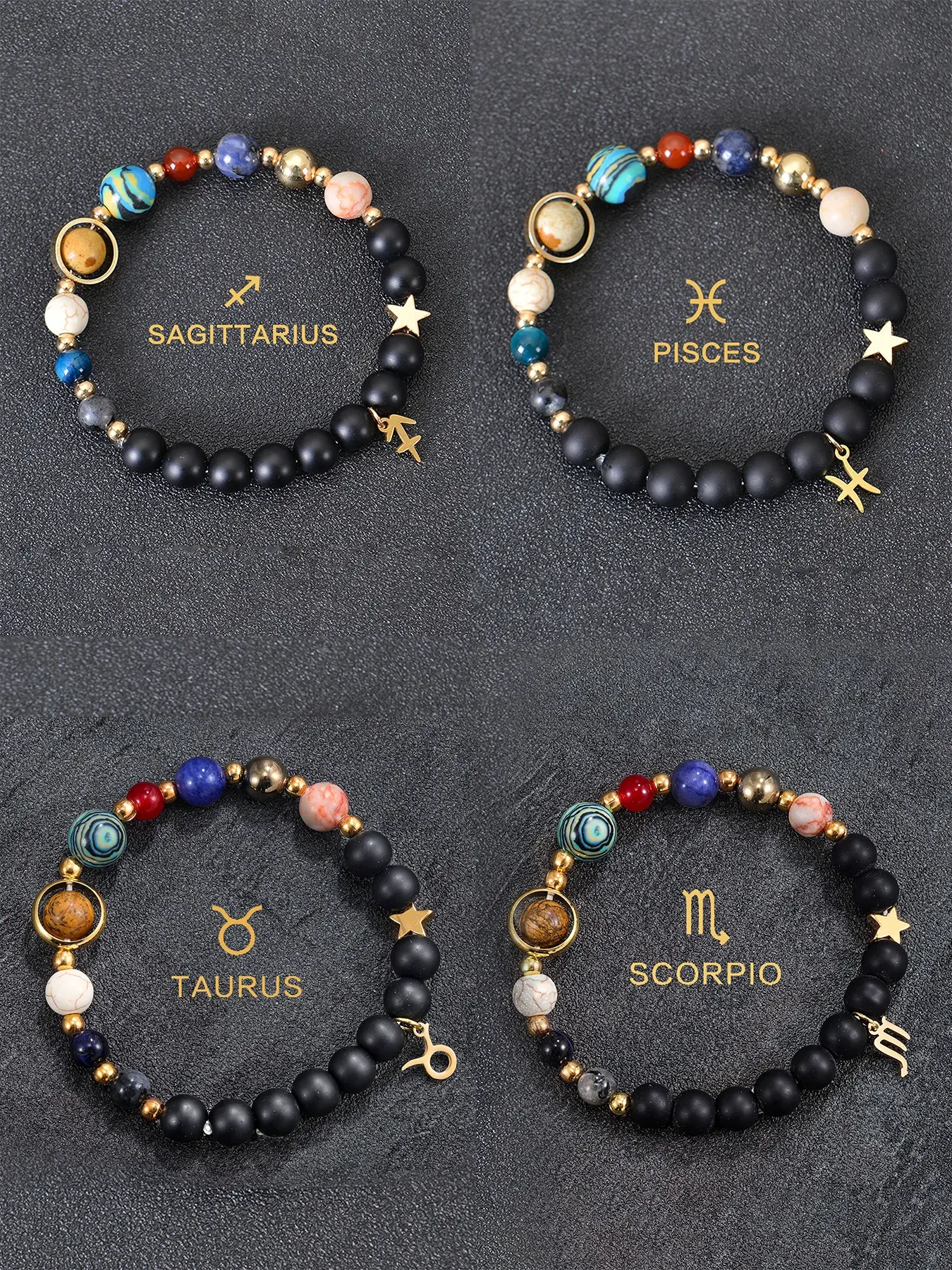 Zodiac Beaded Bracelet for Men & Women, Fashion Jewelry Gift Idea, Trendy Versatile Accessory, Perfect Birthday Present