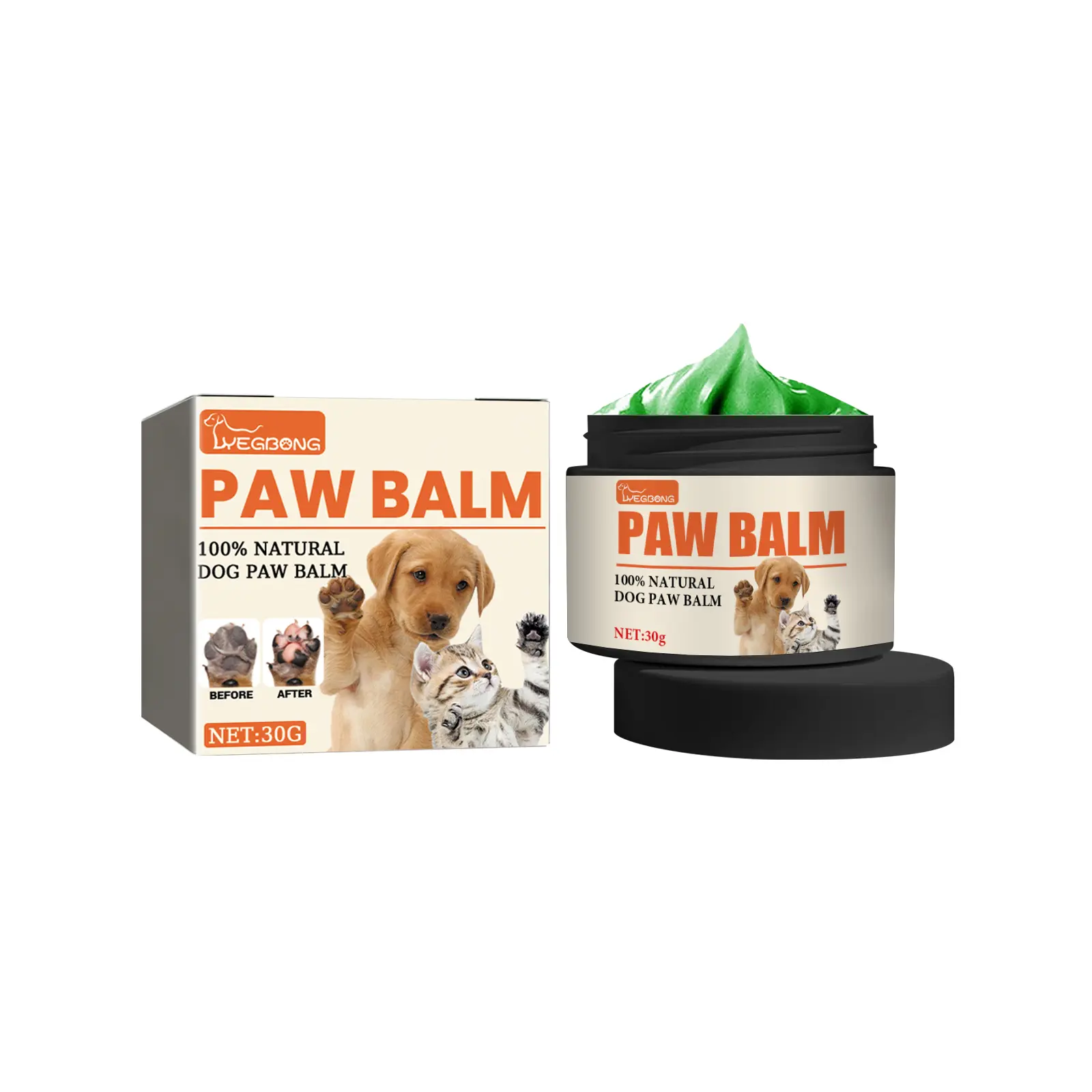 Yegbong Anti-Crack Paw Balm for Dogs & Cats - Anti-Crack Formula, Intensive Moisturizing, Prevents & Heals Dry Cracked Paws, Pet Grooming Supplies