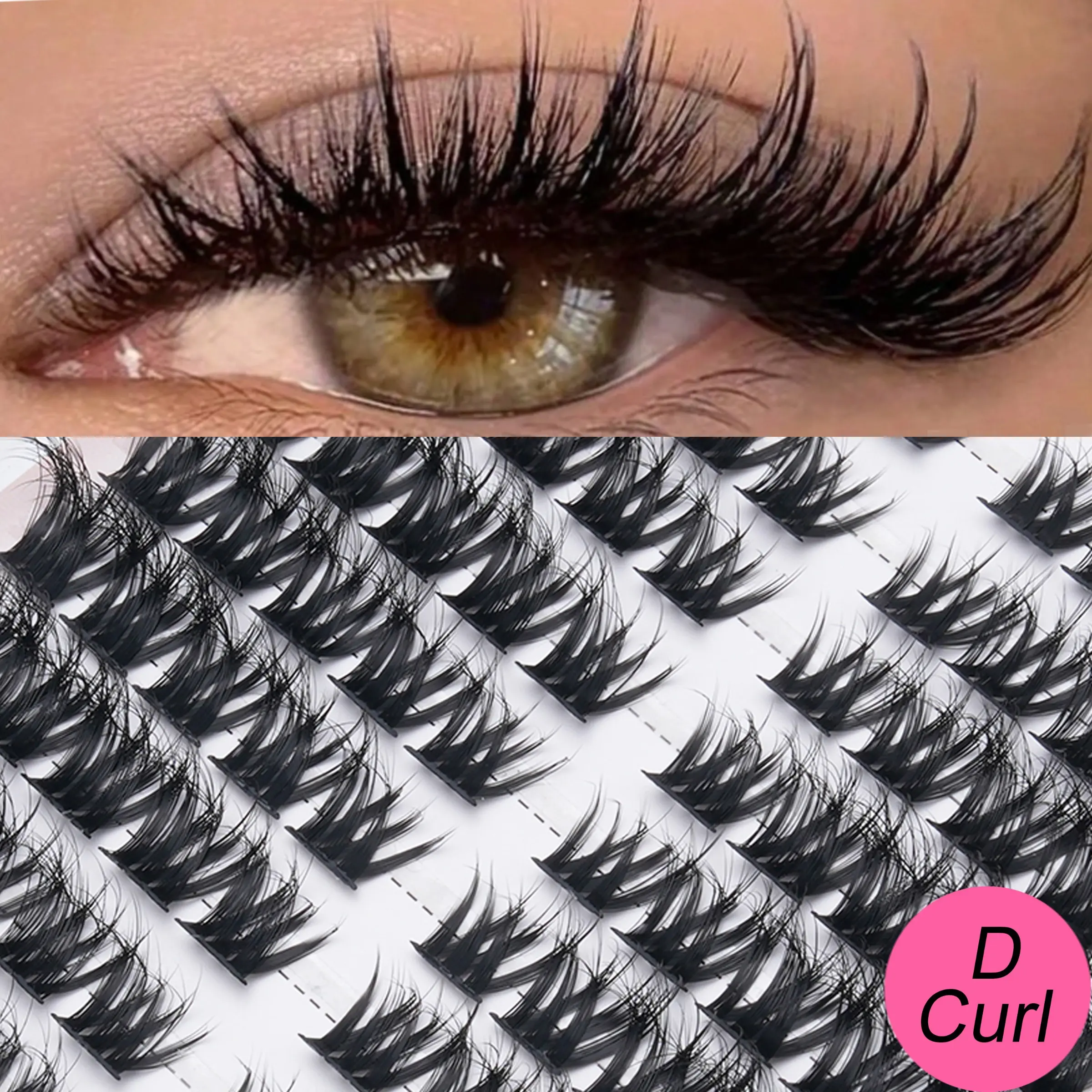 120 Pcs False Eyelashes 0.07mm D Curl, Dense Natural Volume, Easy DIY for Beginners, Perfect for Daily Use & Dates