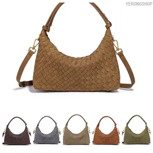 Women Matte Woven Dumpling Shoulder Bag, Niche Luxury Texture Underarm Handbag, Fashion Versatile Crossbody Sling Purse for Daily Matching