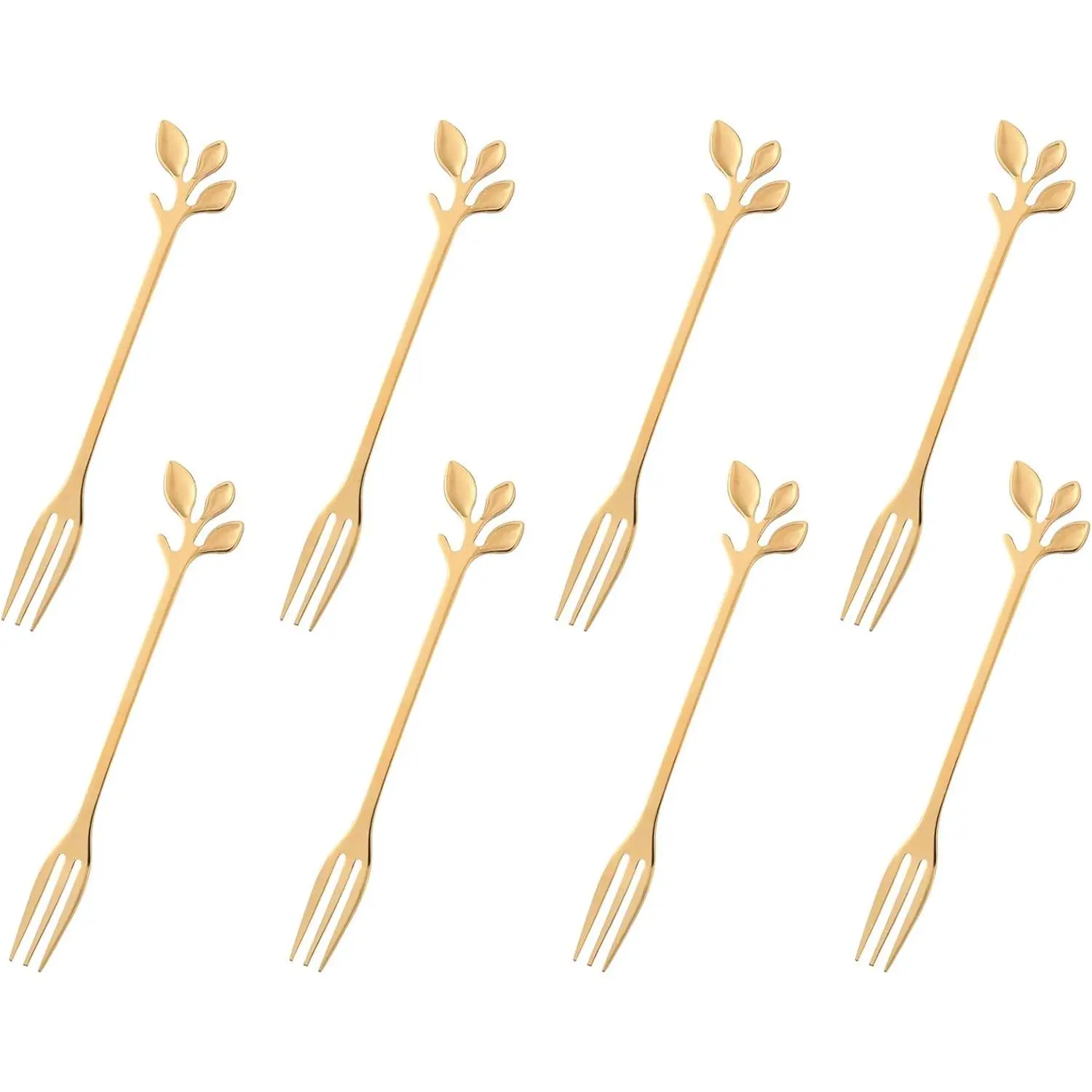 dcieiosul  Stainless Steel Dessert Fruit Forks Set of 8, Tableware Flatware Party Supplies, 4.7 inch Specialty Demitasse Stirring Spoons Mini Salad Appetizing Cake Fork
