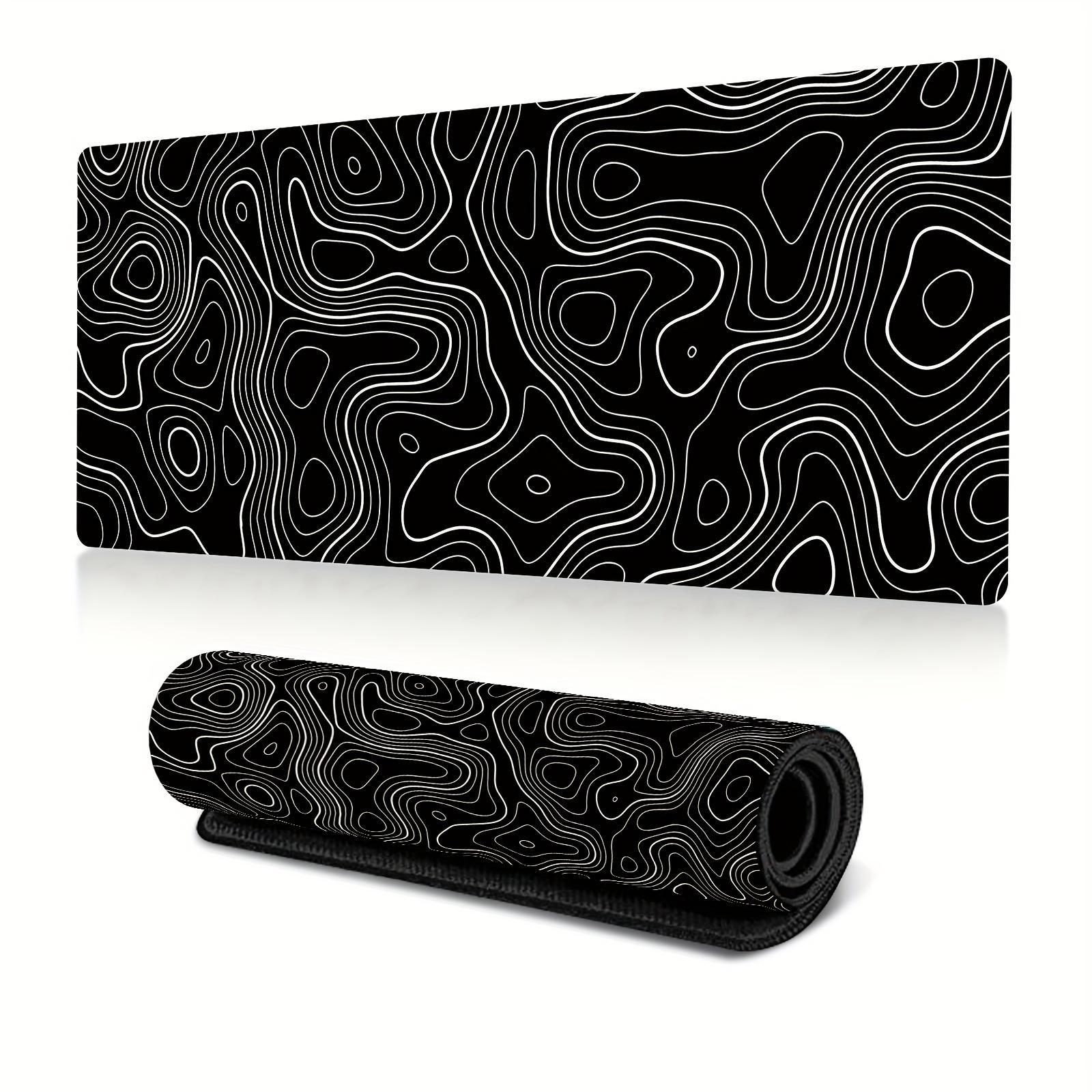 Line Pattern Cozy Gaming Mouse Pad, Large Non-Slip Desk Mat with Stitched Edge, Mouse & Keyboard Mat for Home Office, Computer Accessories for Desk