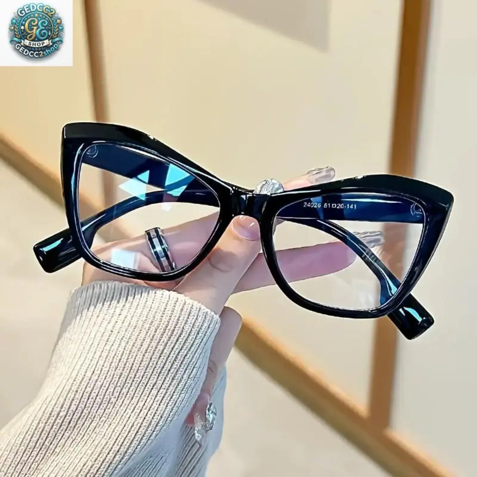 Y2K Cat Eye Glasses for Women, Transparent Pink Clear Frame Blue Light Blocking Eyewear, Lightweight Fashion Glasses for Street Style & Daily Wear