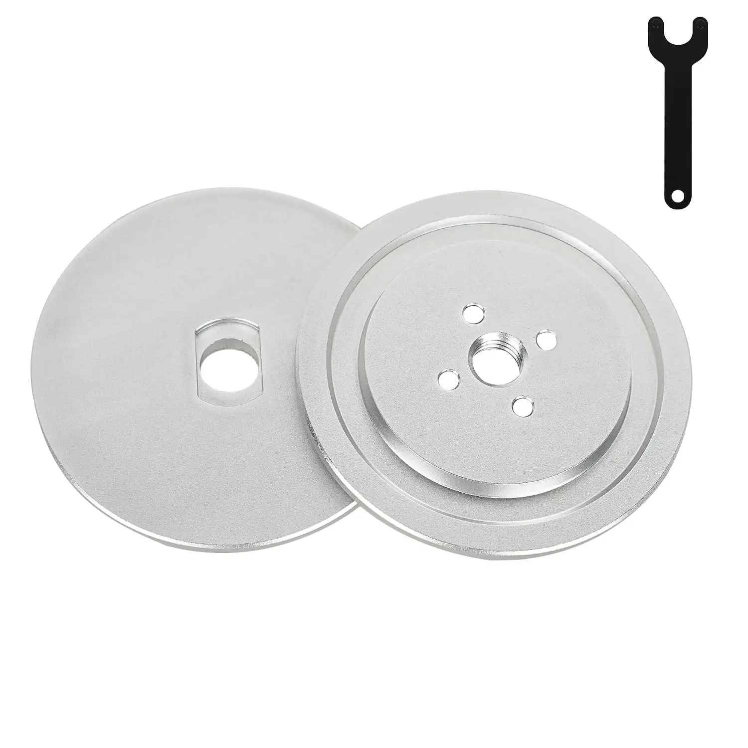 Self Clamping Safety Flanges Kit, Aluminum Insertable Safety Flange Sets for Airway Buffing & Polishing Wheels, Fits 5/8"-11 Thread Adapters and 3" Center Plate Airway Buffs