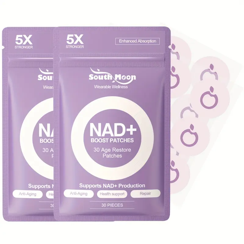 60pcs NAD+Boost Patches 5X Enhanced Formula with Acetyl Hexapeptide-8, NAD+ Enhancer, Lavender Oil, and FAD- Wearable Wellness Enhanced Absorption, Health Support, Repair - Suitable for All Skin Types