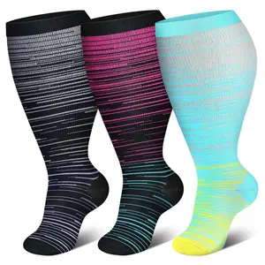 3 pairs of breathable and comfortable compression stockings, multi-functional sports socks, suitable for running and daily wear.