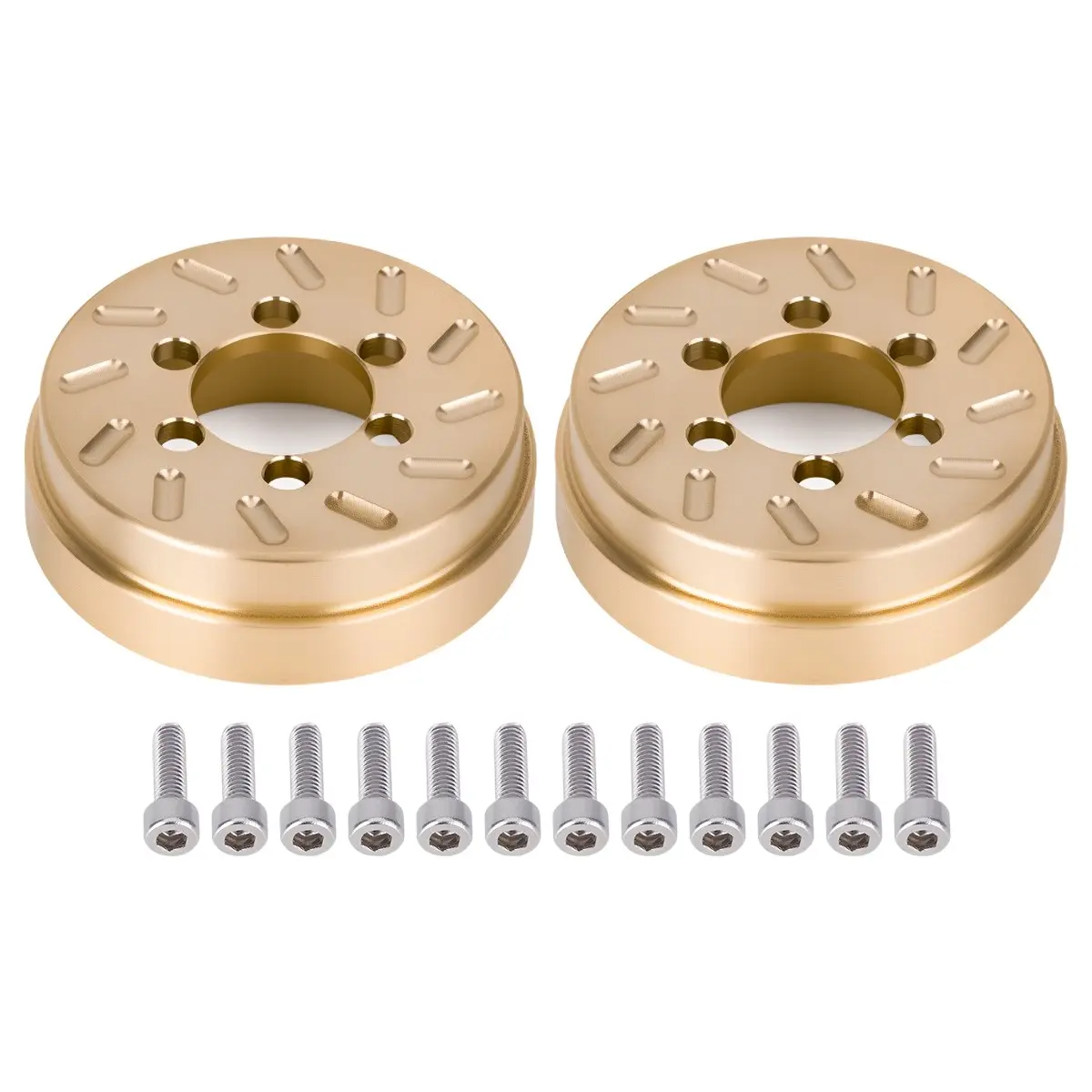 2pcs RC Internal Brass Counterweight 63g/pc Brake Disc Weights for 1.9inch 2.2inch Wheel Rims 1/10 Scale Axial SCX10 90046 RR10 D90 TF2 TRX4 Upgrade Parts