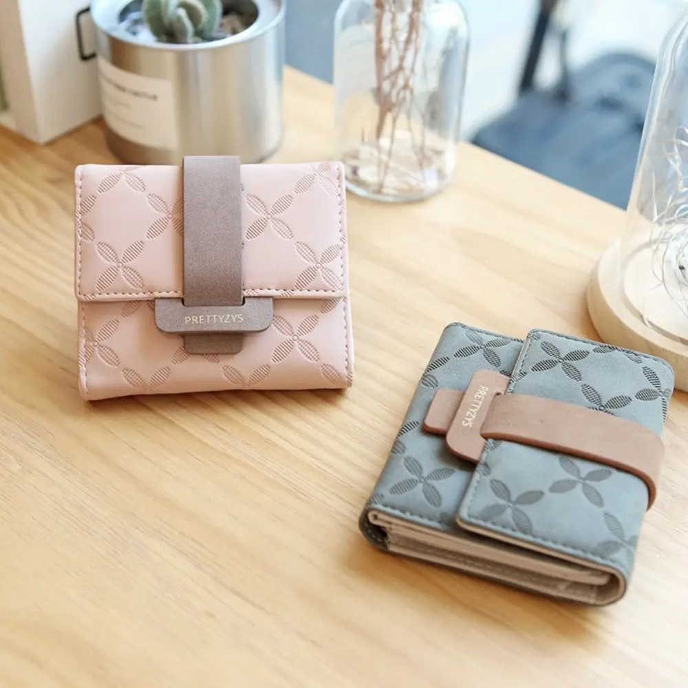 Women's Minimalist Multi-Card Slot Faux Leather Style Trifold Short Wallet - Snap Flap, ID Holder, Coin Purse, Multi-Function All Over Print Wallet for Teen Girls, Daily Gift, Multi-Card Slot Women's Wallets, Card Handling Women's Wallets