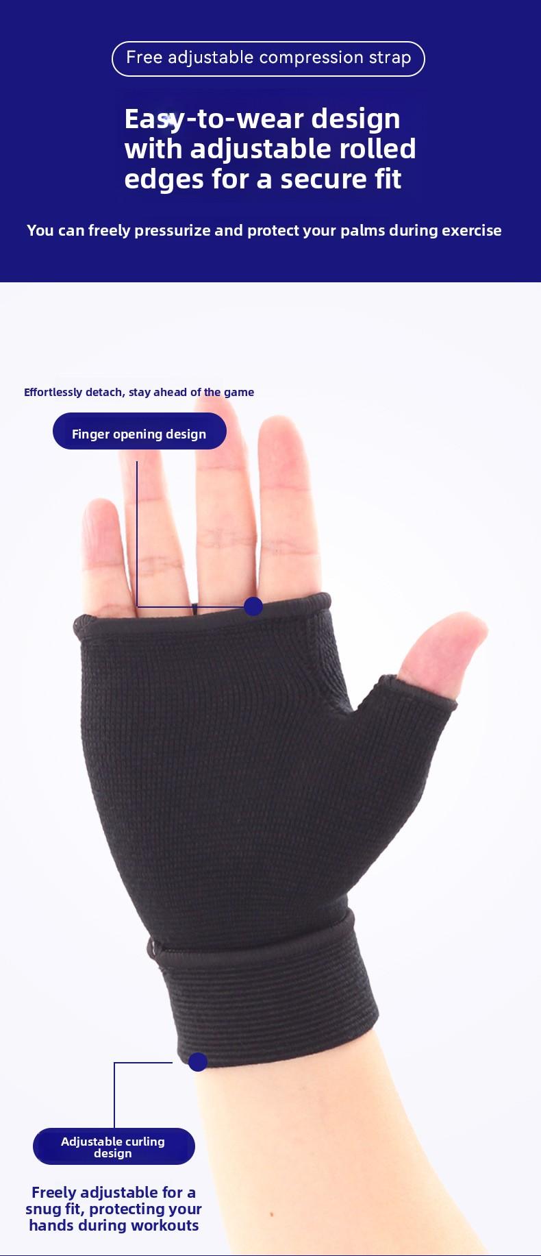 Outdoor mountaineering sun protection half-finger gloves men's and women's cycling fitness non-slip gloves yoga sports protection