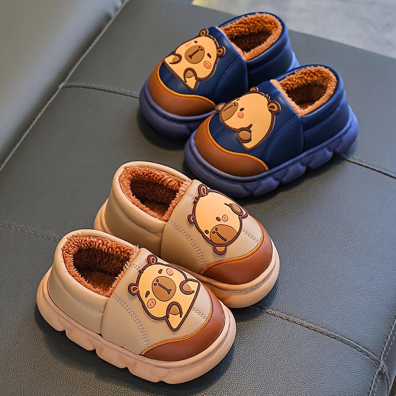 1 Pair of Capybara Kids' Slippers for Autumn and Winter, Boys' Indoor Home Plush Slippers for Girls, Cute Cartoon Slippers, Lightweight Slippers, Soft Slippers, Slippers For Girls, Slippers For Boys
