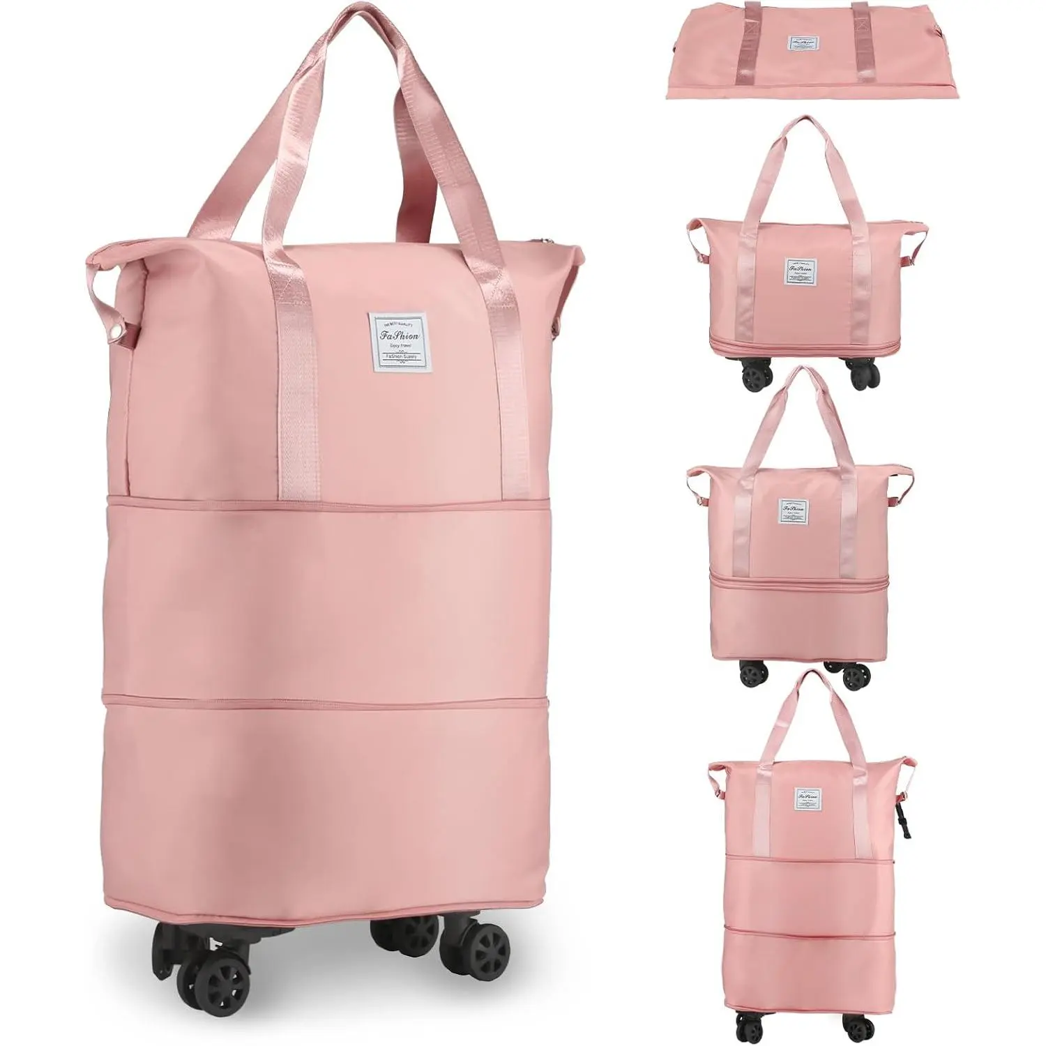 Rolling Duffle Bag with Wheels, Expandable Foldable Duffle Bag for Travel, Rolling Under Seat Luggage Carry  Duffel Bags, Wheeled Travel Duffel Large Overnight  Bags ()