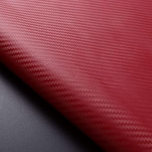 THE WELL KEPT 3D Carbon Fiber Vinyl Car DIY Wrap Sheet Roll Film Sticker Decal - Red Color 127X30cm 50"X11.8" (Red)