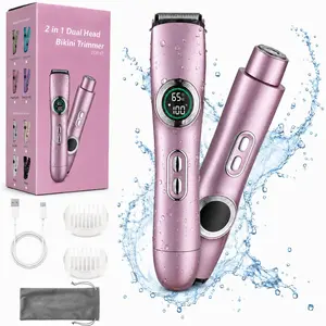 Women's 2-in-1 Electric Razor - Painless Bikini Trimmer, Facial Hair Remover, Rechargeable, Waterproof, Ideal Gift for Personal Care