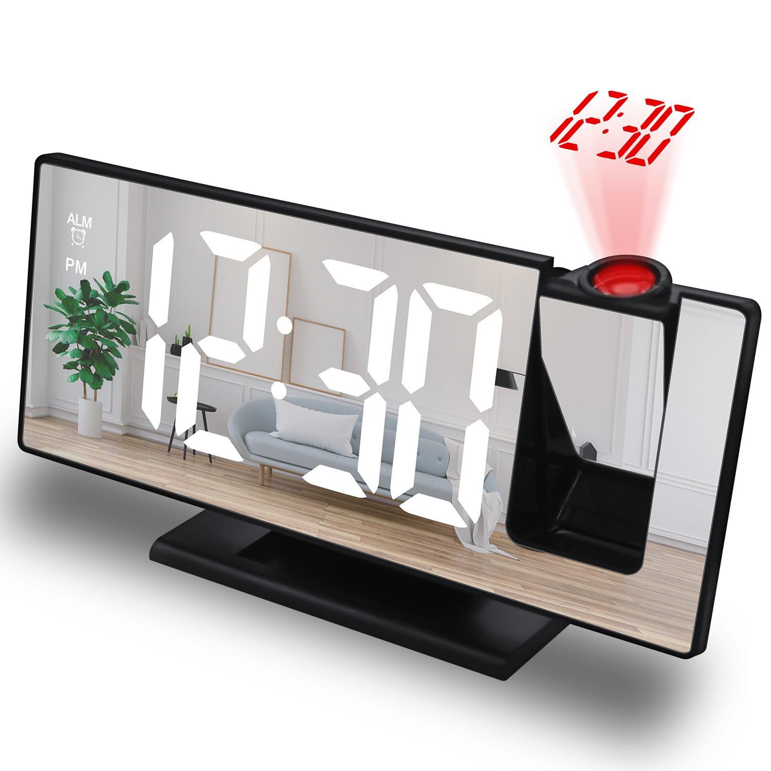 LED Projector Clock Desktop Electronic Clock Home Companion with Large Display and Adjustable Angle for Easy Viewing