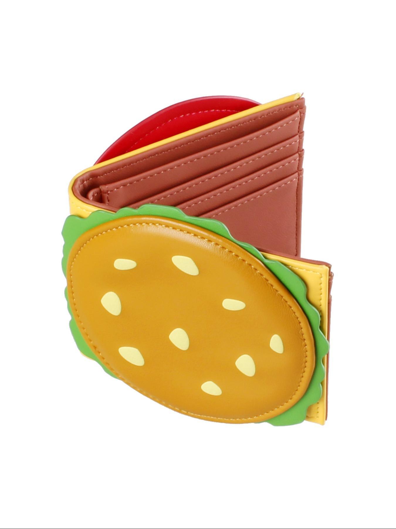 Cute Hamburger Shaped Bifold Wallet, Colorblock Card Holder, Fashionable Moneybag for Women & Girls, Casual Trendy Versatile High-quality Daily Wallet, Pu Leather Wallet