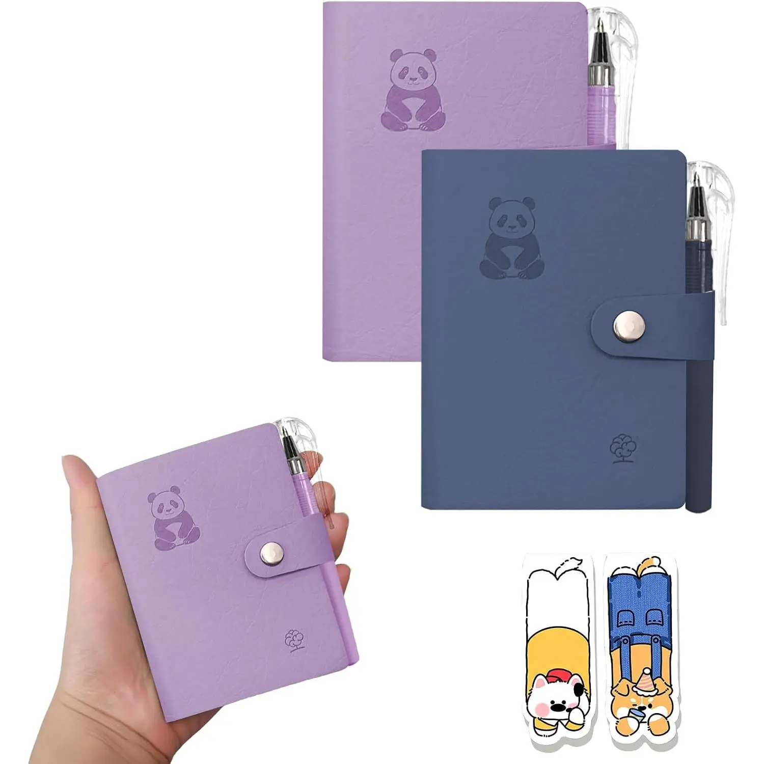 2 Pack Pocket Notebook With Pen, 3.1"x 4.3" Mini 200 Pages A7 Lined Paper