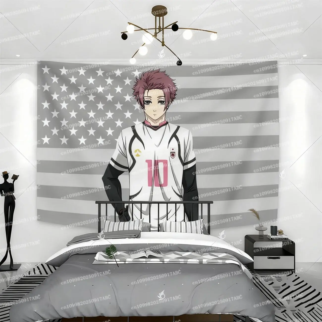 Anime Wall Tapestry Lock Sae Itoshi 4d Print Flags Pink Wallpaper Tapestry Home Tapestry Headboard Aesthetic Room Decoration