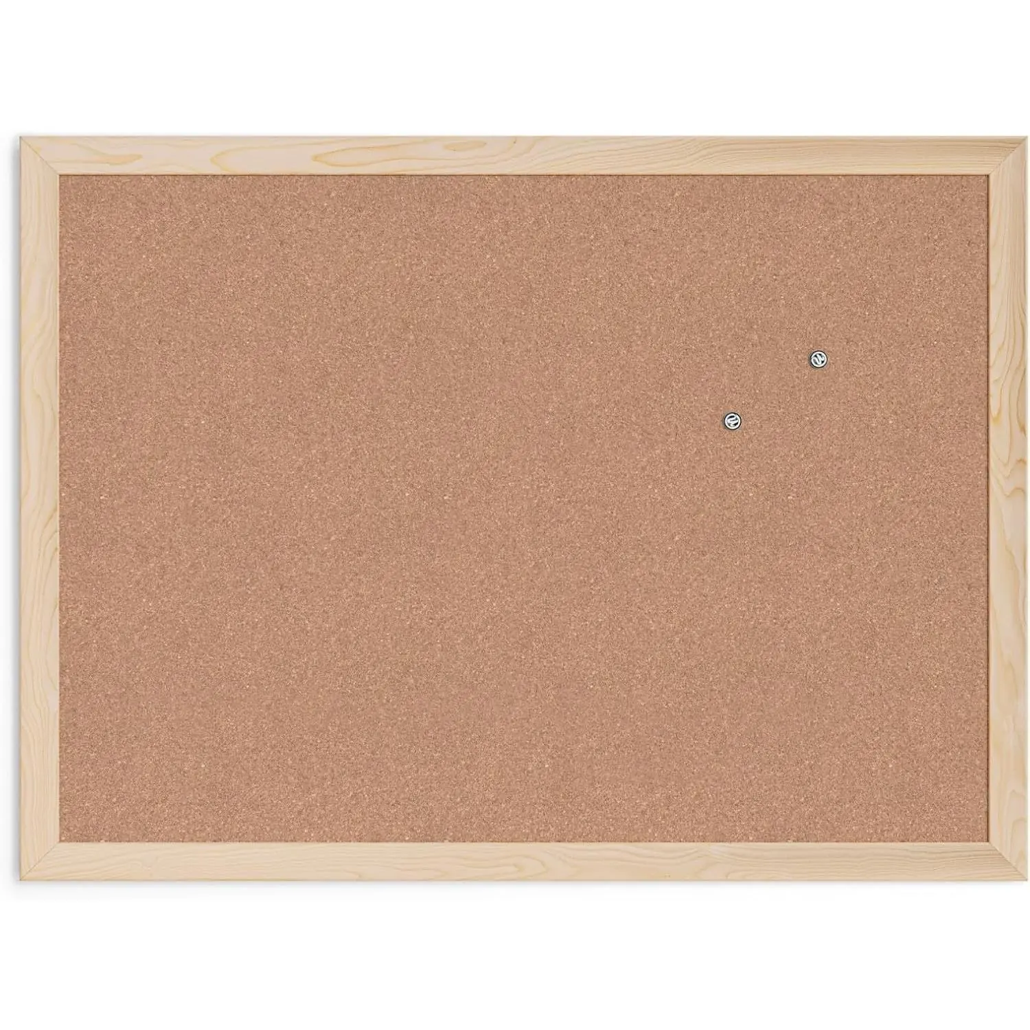 Cork Bulletin Board, 18" x 24" Inches, Light Birch Wood Frame (265U00-01)
