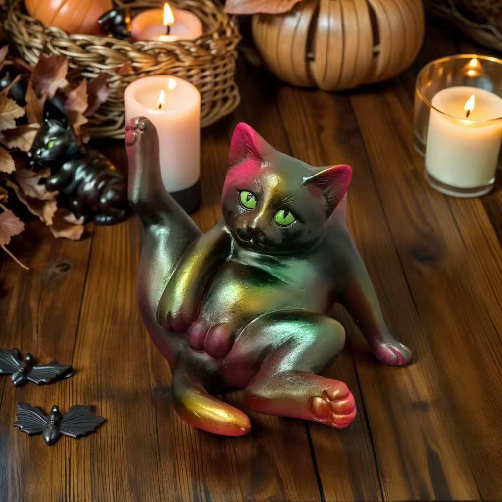 Quirky Cross-Legged Black Cat Flower Pot - Creative Succulent Plant Ornament - Fun Desktop Decorative Gift - Atmosphere Decoration Suitable for Personalized Halloween Furniture Decor Quirky Cross-Legged Black Cat Flower Pot - Creative Succulent Plant Ornament - Fun Desktop Decorative Gift - Atmosphere Decoration Suitable for Personalized Halloween Furniture Decor