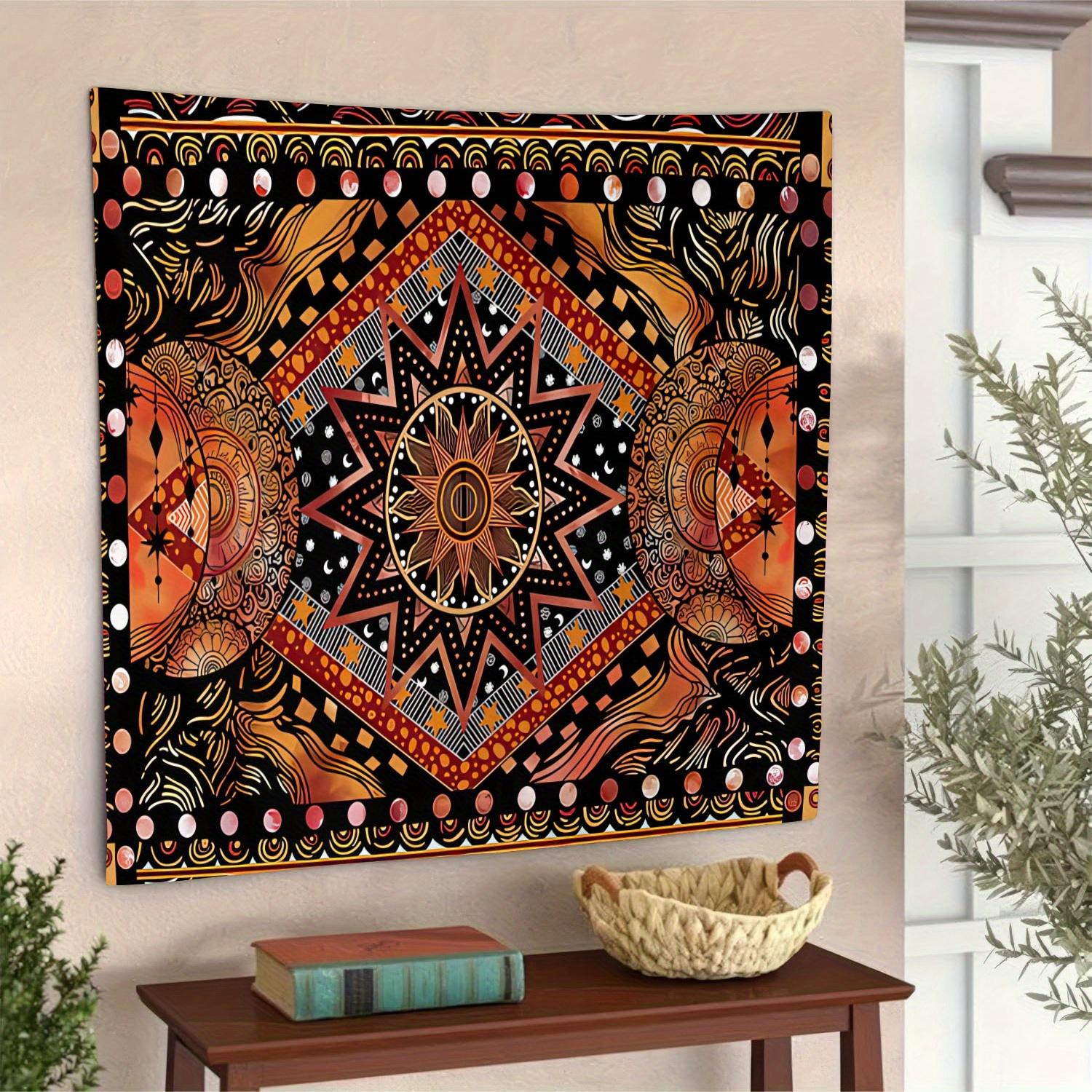 One large polyester Bohemian mandala tapestry wall piece, featuring a vibrant ethnic design, is suitable for decorating living rooms and bedrooms. funny tapestry durable man