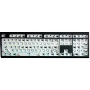 GMK108 Barebones Mechanical Keyboard Kit,VIA Programmable Gasket Mounted BT5.0/2.4GHz/Type-C Tri-Mode Wired Hot-Swap RGB Backlit Full Size Custom PCB DIY Mechanical Keyboard Kit(Black)