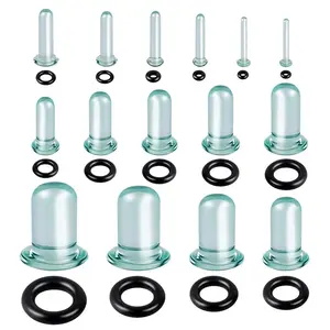 2pcs Glass Ear Gauges Stretching Kit Short Taper Expander 1.6-16mm Stretching Ear Tunnels and Plugs Body Piercing Jewelry