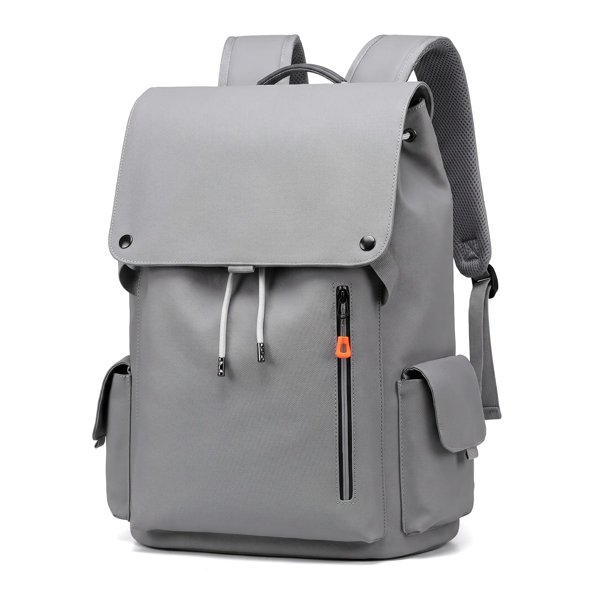 Chic Plain Laptop Backpack in Waterproof Oxford, Lightweight 16-Inch Commuter Bag for Men and Women with Adjustable Strap, Casual