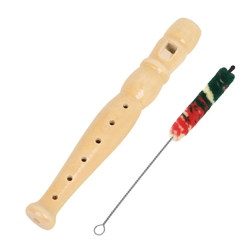Wooden Recorders set for Toddlers，Piccolo  Flute 6 Holes  Eco-Friendly Flute with Smooth Finish  Easy Play Wind Instrument for Beginner Daily Music Entertainmen Six Holes