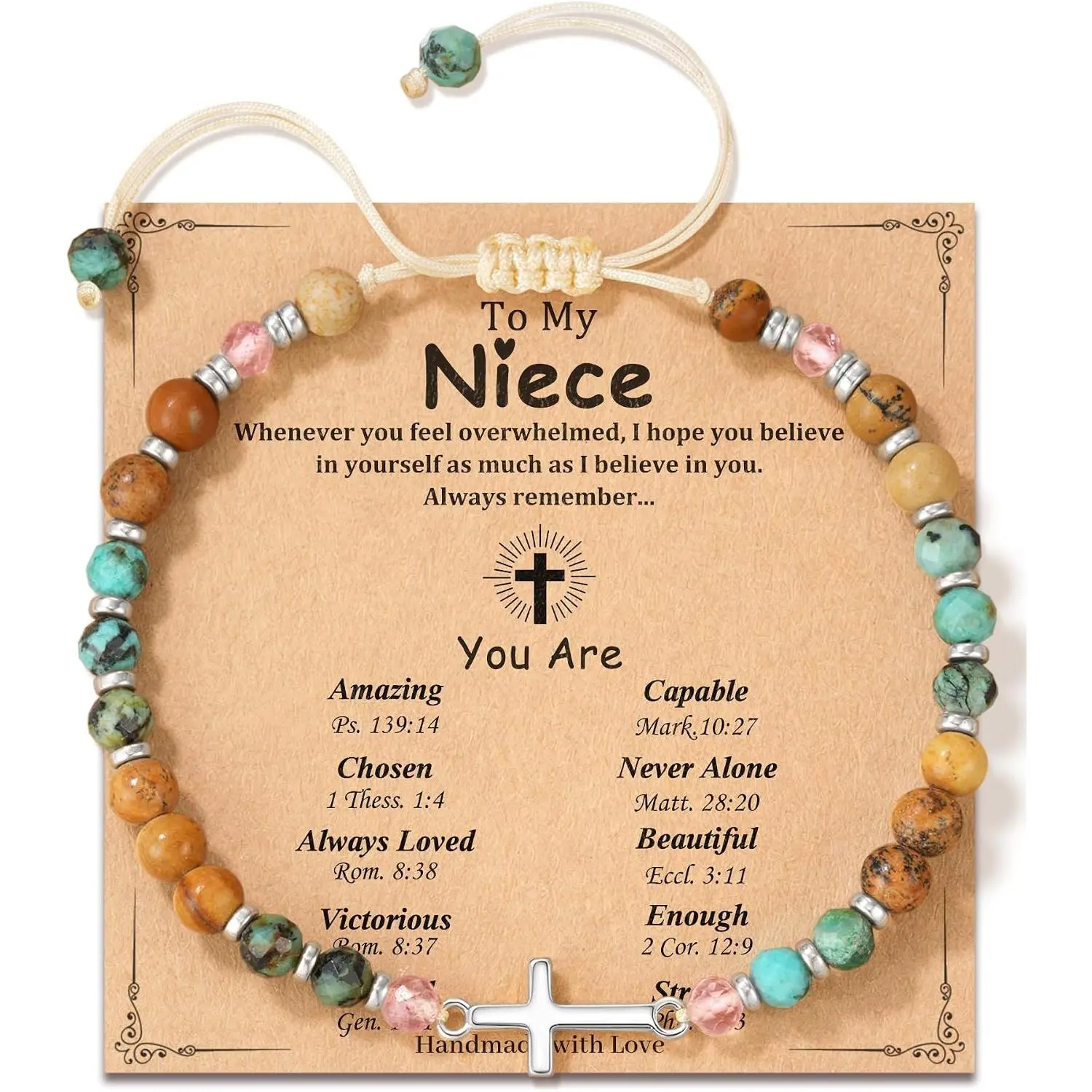 Inspirational  Bracelets for Girl  Gifts for Daughter, Niece, Granddaughter, Nurse, and , A Reminder of Strength, Faith, and Love